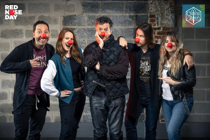Photo of Stephen Colbert and Critical Role team 